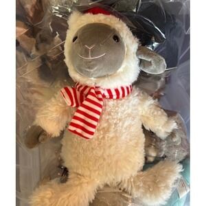 Christmas Sheep Plush Toy Santa Hat‎ Scarf Holiday Stuffed Animal Kids Gift